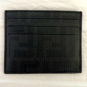 Fendi Mens Black and Gray Credit Card Holder